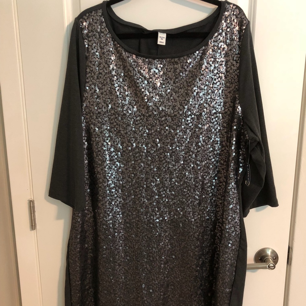 BNWT XXL Old Navy gray sequined dress